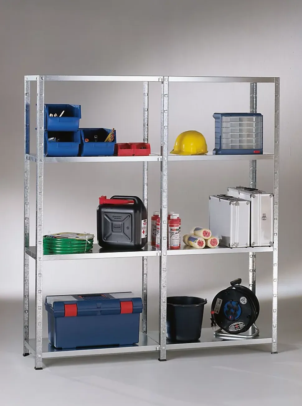 Étagère en acier galvanisé argenté Schulte Regalwelt Powermax H. 180 x L. 160 x P. 40 cm