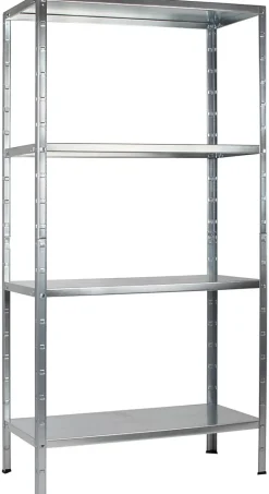Étagère en acier galvanisé argenté Schulte Regalwelt Powermax H. 180 x L. 60 x P. 40 cm