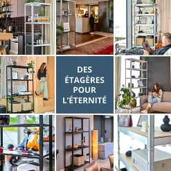 Étagère en métal blanc Schulte Regalwelt Powermax H. 190 x L. 100 x P. 40 cm