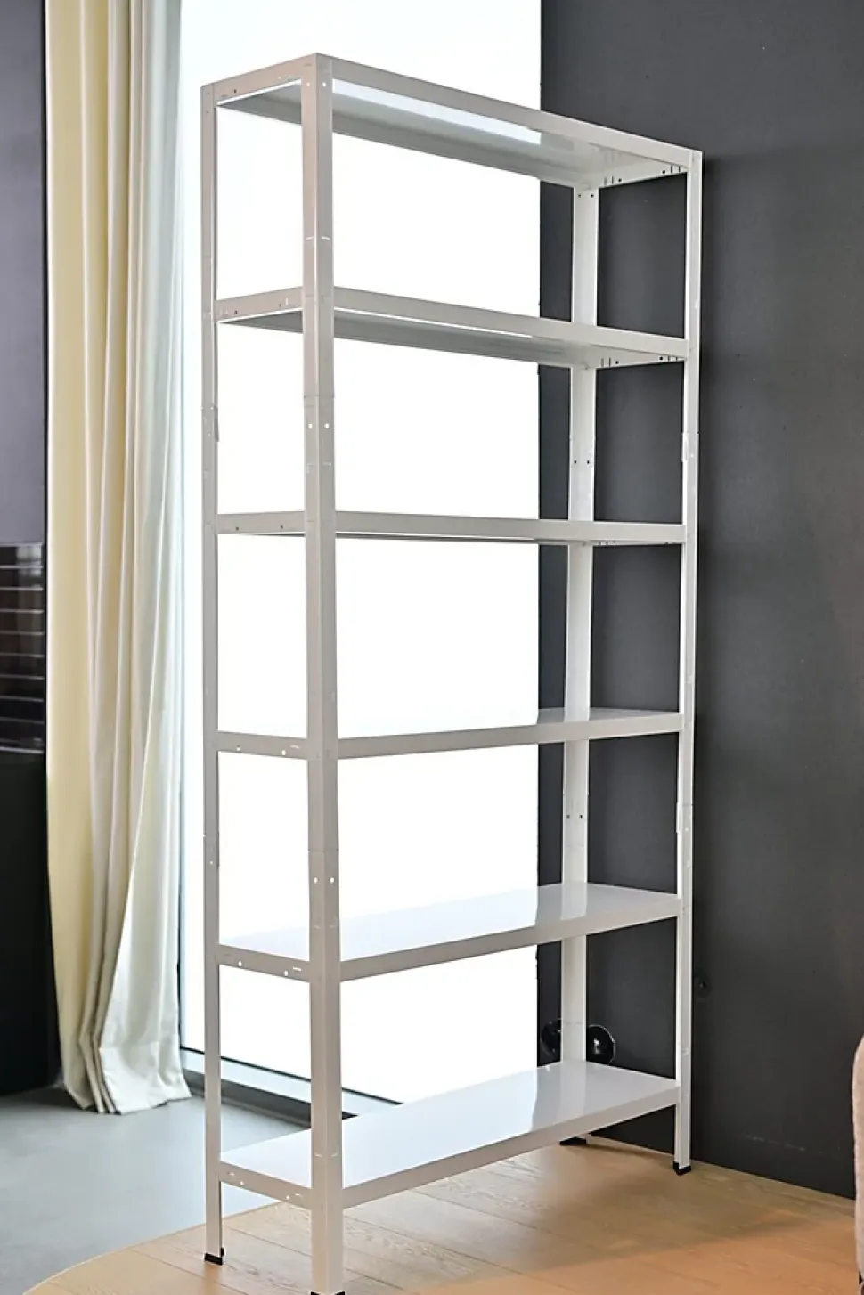 Étagère en métal blanc Schulte Regalwelt Powermax H. 190 x L. 100 x P. 40 cm