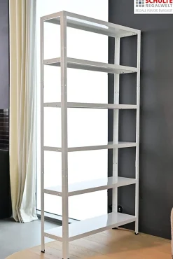 Étagère en métal blanc Schulte Regalwelt Powermax H. 180 x L. 75 x P. 35 cm