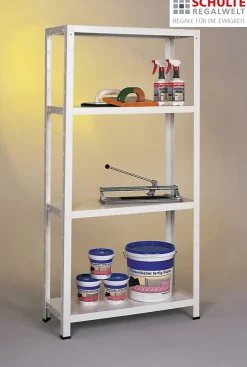 Étagère en métal blanc Schulte Regalwelt Powermax H. 180 x L. 90 x P. 40 cm