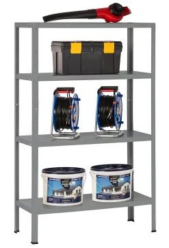 Étagère en métal gris Schulte Regalwelt Powermax H. 180 x L. 80 x P. 40 cm