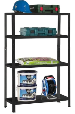 Étagère en métal noir Schulte Powermax H. 180 x L. 60 x P. 40 cm