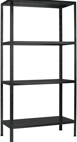 Étagère en métal noir Schulte Powermax H. 180 x L. 80 x P. 40 cm