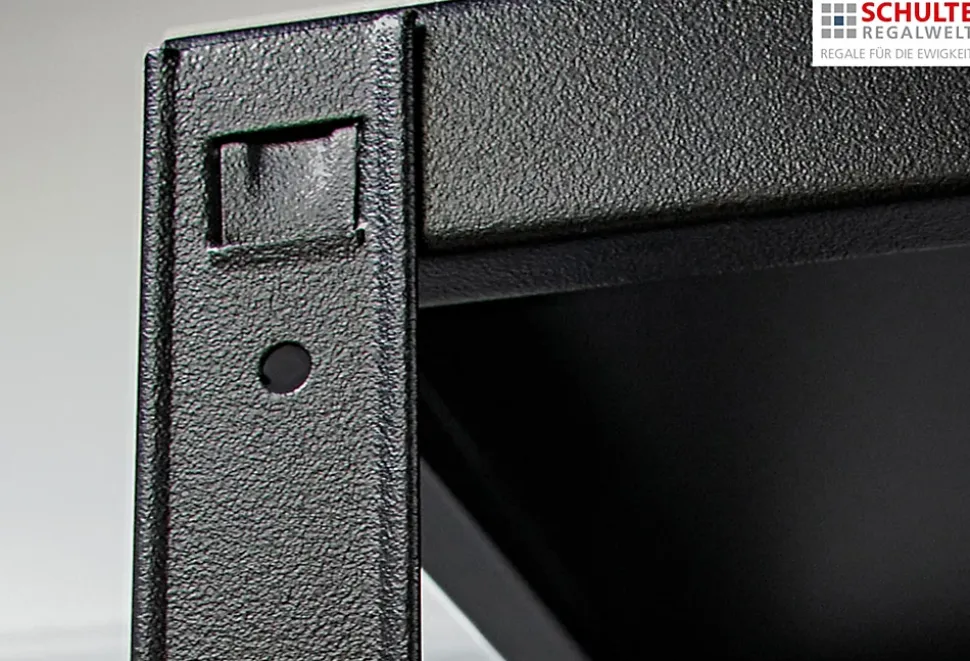 Étagère en métal noir Schulte Regalwelt Powermax H. 200 x L. 100 x P. 50 cm
