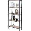 Étagère haute en bois de chêne nordique avec pieds en métal noir - Longueur 80 x Profondeur 28 x Hauteur 180 cm