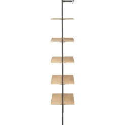 Étagère inclinée à 5 niveaux Marron clair et noir 64x35x185cm vidaXL