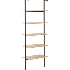 Étagère inclinée à 5 niveaux Marron clair et noir 64x35x185cm vidaXL