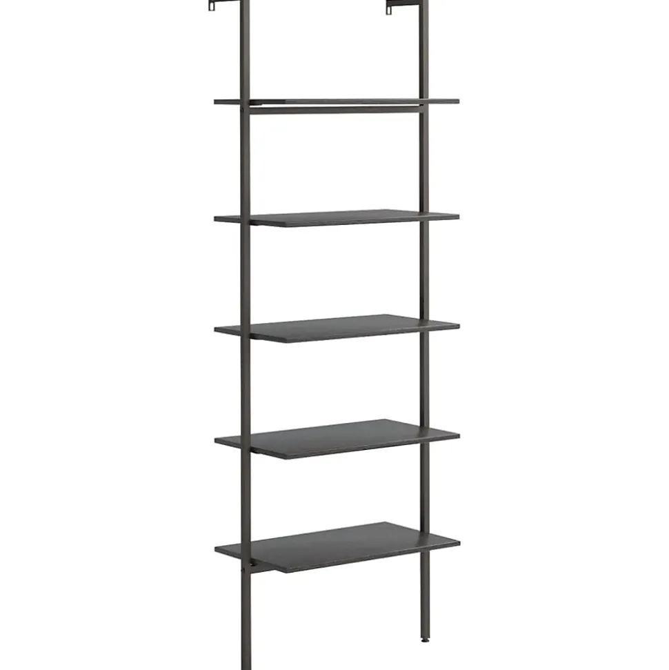 Étagère inclinée à 5 niveaux Noir 64x35x185 cm vidaXL