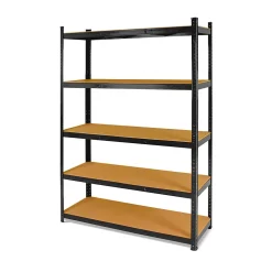 Étagère lourde Boudech Brace 120 180x120x40 cm 5 étagères MDF acier noir