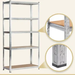 Étagère modulable 90 cm acier galvanisé charge maximale 875kg - L90xP40xH180 cm
