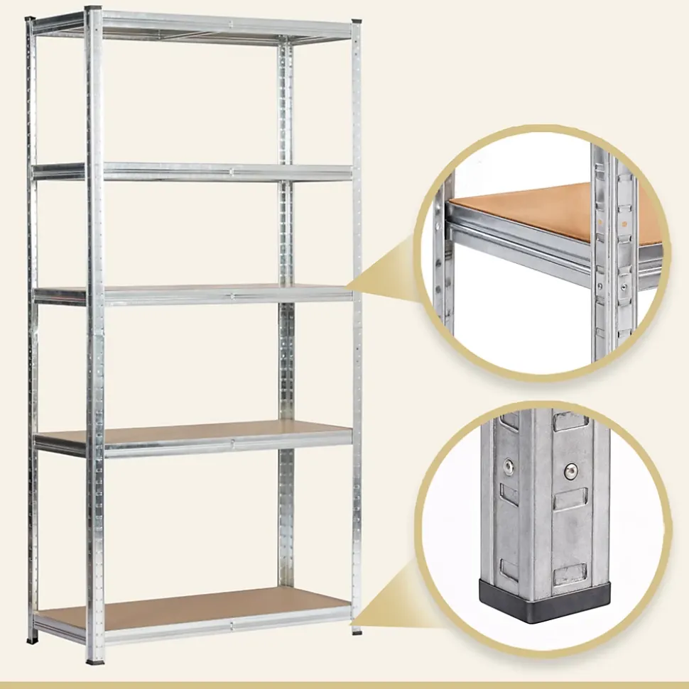 Étagère modulable 90 cm acier galvanisé charge maximale 875kg - L90xP40xH180 cm