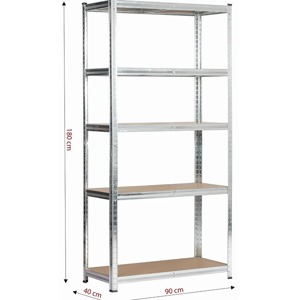 Étagère modulable 90 cm acier galvanisé charge maximale 875kg - L90xP40xH180 cm