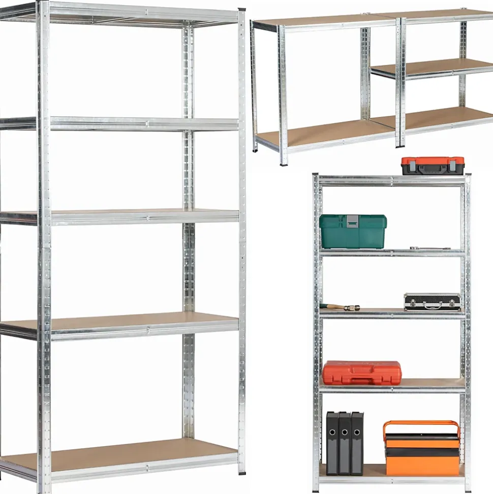 Étagère modulable 90 cm acier galvanisé charge maximale 875kg - L90xP40xH180 cm