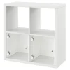 Étagère modulable 4 cubes avec 2 portes en verre GoodHome Mixxit blanc