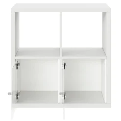 Étagère modulable 4 cubes avec 2 portes en verre GoodHome Mixxit blanc