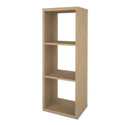 Étagère modulable 3 cubes avec 2 portes GoodHome Mixxit effet chêne