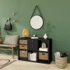 Étagère modulable 8 cubes avec 2 tiroirs GoodHome Mixxit noir