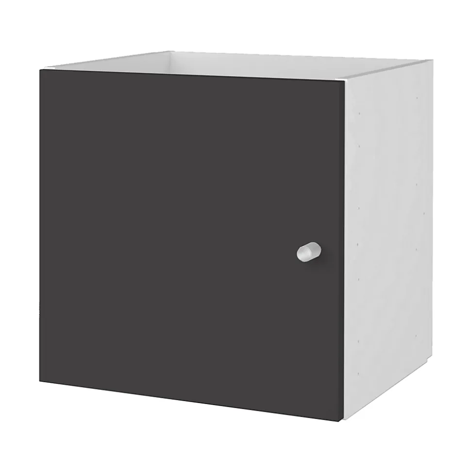 Étagère modulable 3 cubes avec 2 portes GoodHome Mixxit anthracite