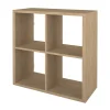 Étagère modulable 4 cubes avec 2 portes GoodHome Mixxit effet chêne