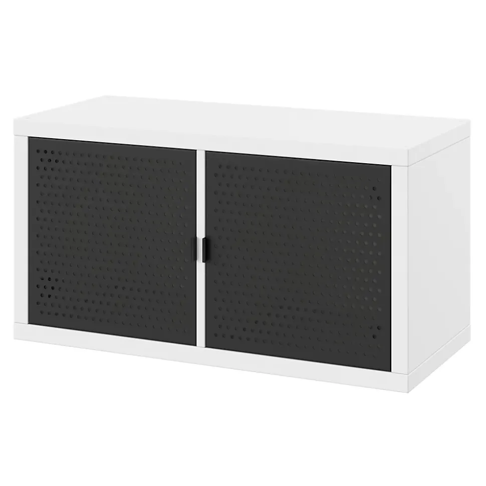 Étagère modulable 2 cubes avec 2 portes en métal GoodHome Mixxit blanc
