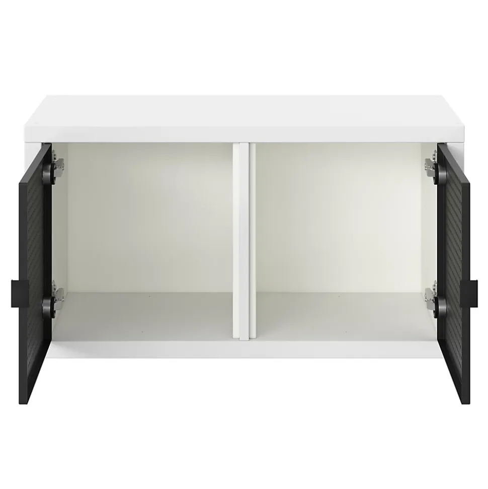 Étagère modulable 2 cubes avec 2 portes en métal GoodHome Mixxit blanc