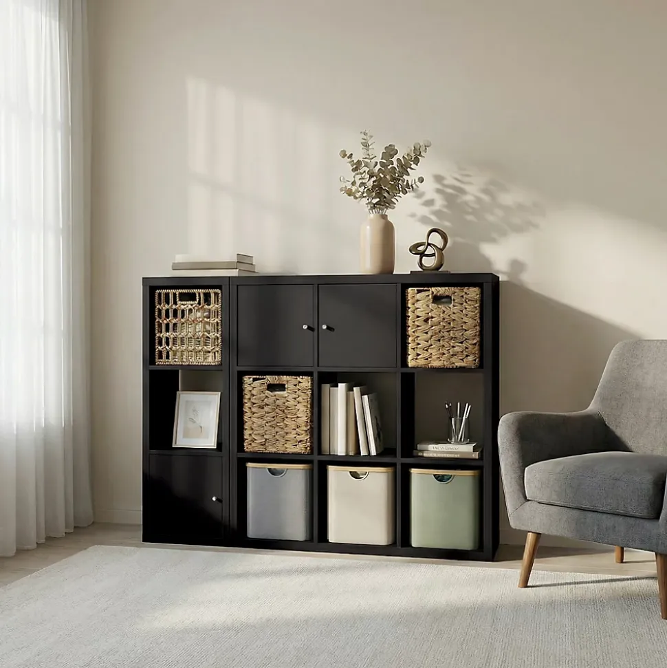 Étagère modulable 12 cubes avec 3 portes GoodHome Mixxit anthracite