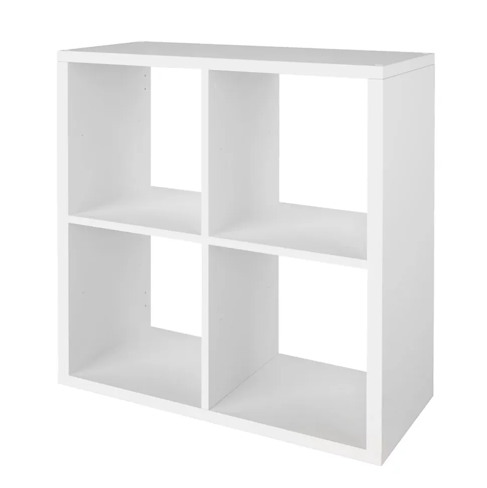 Étagère modulable 4 cubes avec 2 portes GoodHome Mixxit blanc