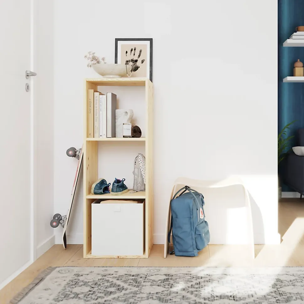 Étagère modulable 3 cubes en pin GoodHome Mixxit l. 36,3 x H. 105,4 cm