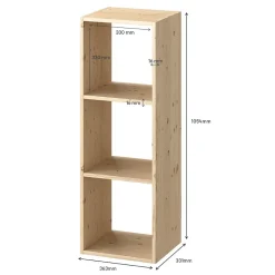 Étagère modulable 3 cubes en pin GoodHome Mixxit l. 36,3 x H. 105,4 cm