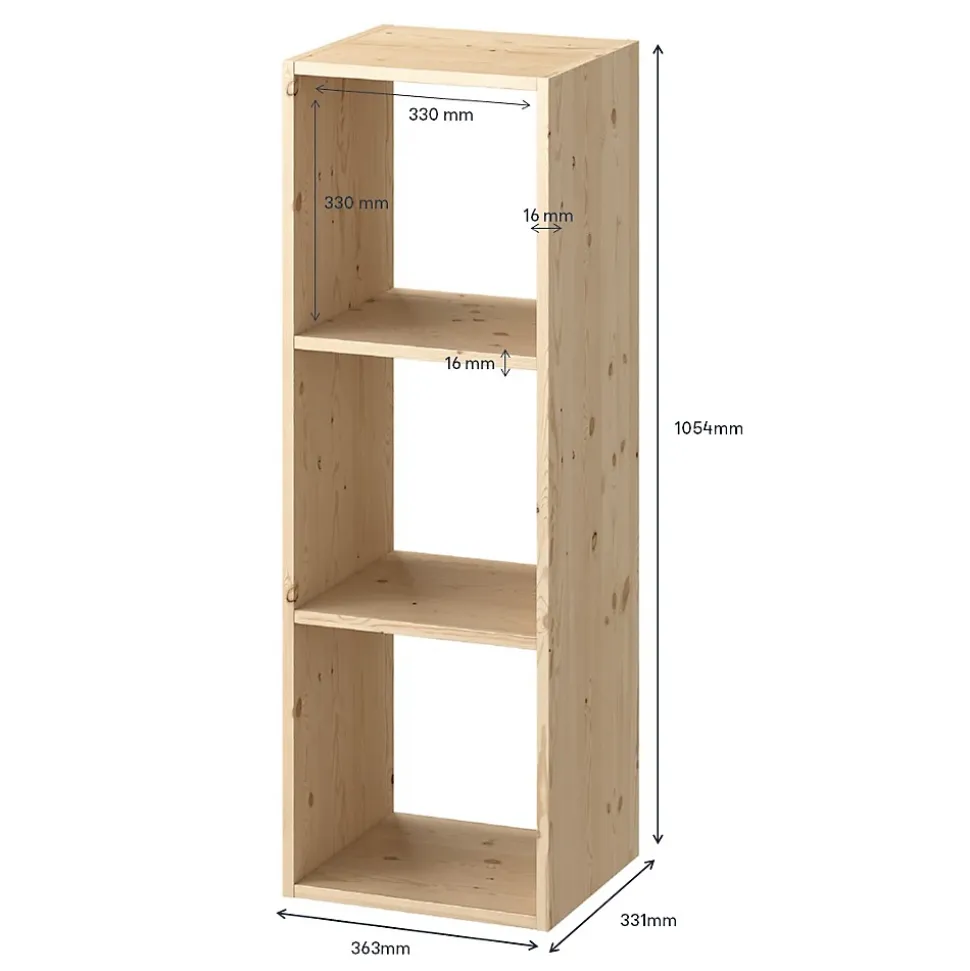 Étagère modulable 3 cubes en pin GoodHome Mixxit l. 36,3 x H. 105,4 cm