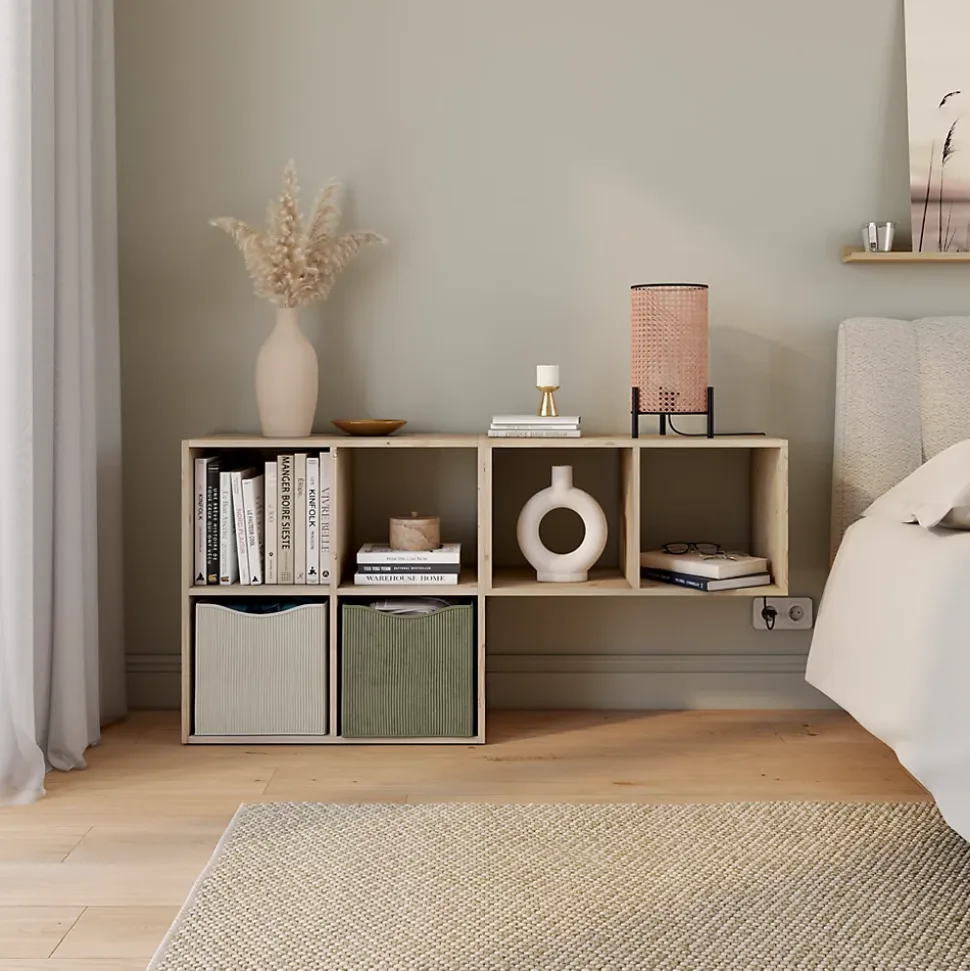 Étagère modulable 2 cubes en pin GoodHome Mixxit l. 36,3 x H. 70,8 cm