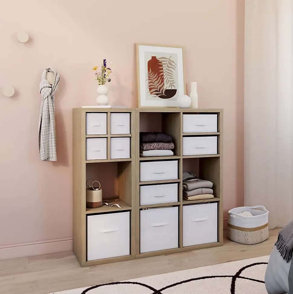 Étagère modulable 3 cubes GoodHome Mixxit effet chêne l. 38,9cm x H. 108cm