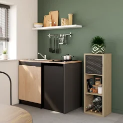 Étagère modulable 3 cubes GoodHome Mixxit effet chêne l. 38,9cm x H. 108cm