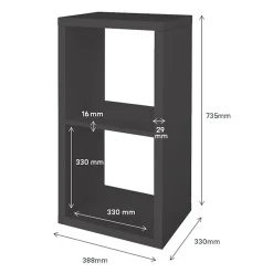 Étagère modulable 2 cubes GoodHome Mixxit anthracite l. 38,8 x H. 73,5 cm