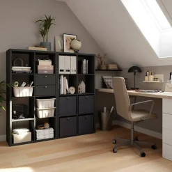 Étagère modulable 8 cubes GoodHome Mixxit anthracite l. 73,5cm x H. 142,6cm