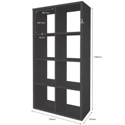 Étagère modulable 8 cubes GoodHome Mixxit anthracite l. 73,5cm x H. 142,6cm