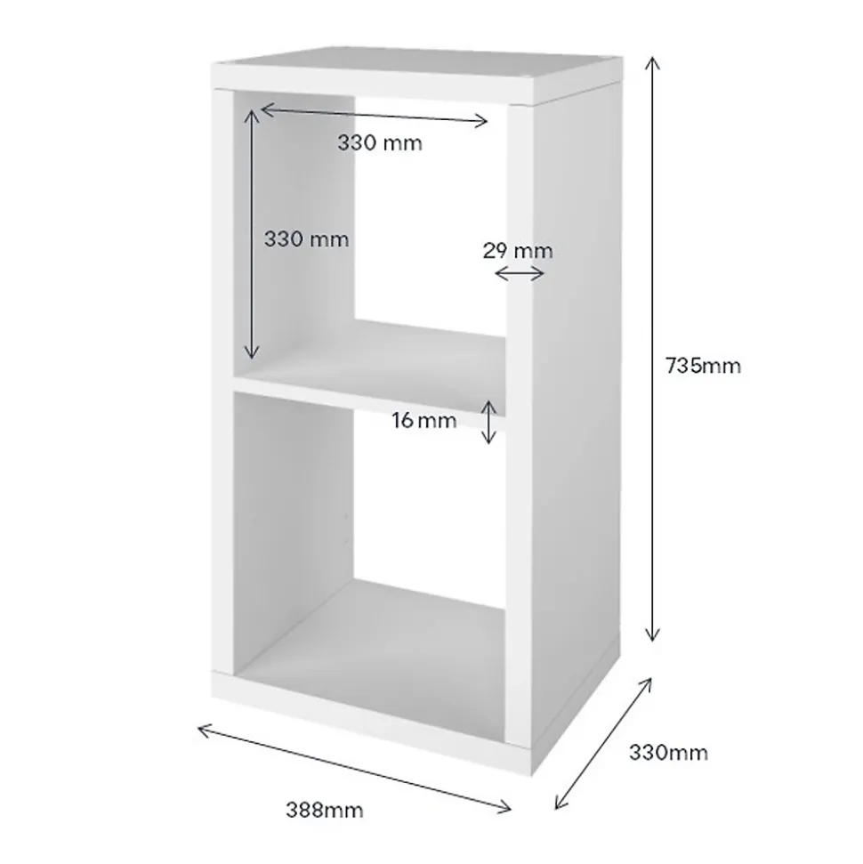 Étagère modulable 2 cubes GoodHome Mixxit blanc H. 73,5cm x l. 38,8cm