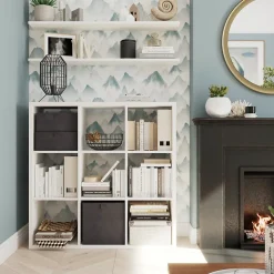 Étagère modulable 9 cubes GoodHome Mixxit blanc H. 108cm x l. 108,1cm