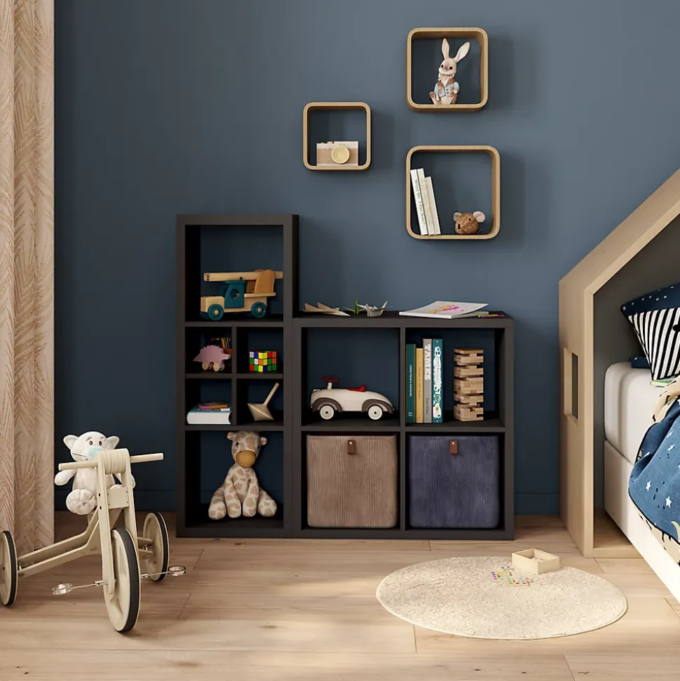 Étagère modulable 4 cubes GoodHome Mixxit anthracite l. 73,5cm x H. 73,4cm