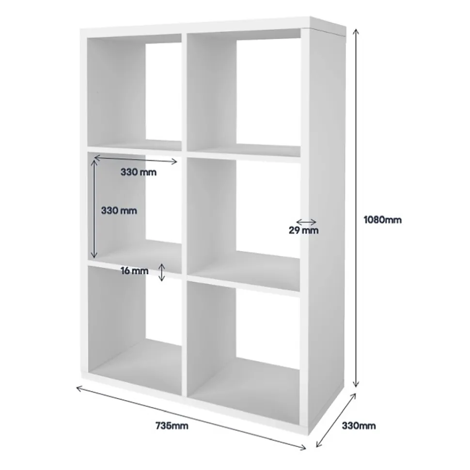 Étagère modulable 6 cubes GoodHome Mixxit blanc l. 73,5cm x H. 108cm