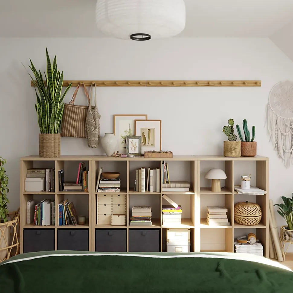 Étagère modulable 9 cubes GoodHome Mixxit effet chêne l. 108,1 x H. 108 cm