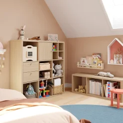 Étagère modulable 9 cubes GoodHome Mixxit effet chêne l. 108,1 x H. 108 cm