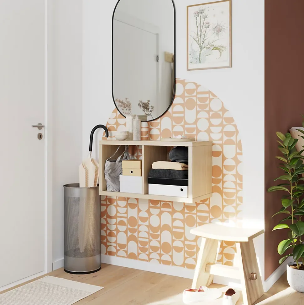 Étagère modulable 2 cubes GoodHome Mixxit effet chêne H. 73,5cm x l. 38,8cm