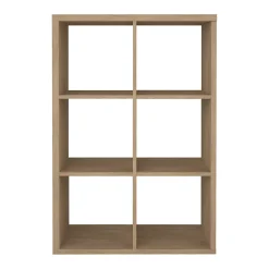 Étagère modulable 6 cubes GoodHome Mixxit effet chêne l. 73,5cm x H. 108cm