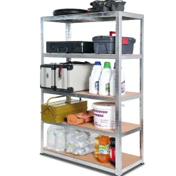 Étagère métal de rangement garage, atelier L.90 x P. 40 x H.180 cm 875 kg avec 5 niveaux
