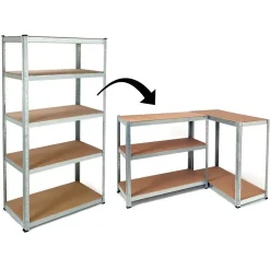 Étagère métal de rangement garage, atelier L.90 x P. 40 x H.180 cm 875 kg avec 5 niveaux