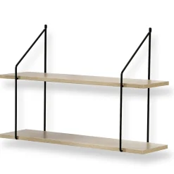 Étagère Murale 2 Niveaux décor Bois L60 cm