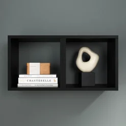 Étagère murale cube GoodHome Rigga noir L. 30 cm